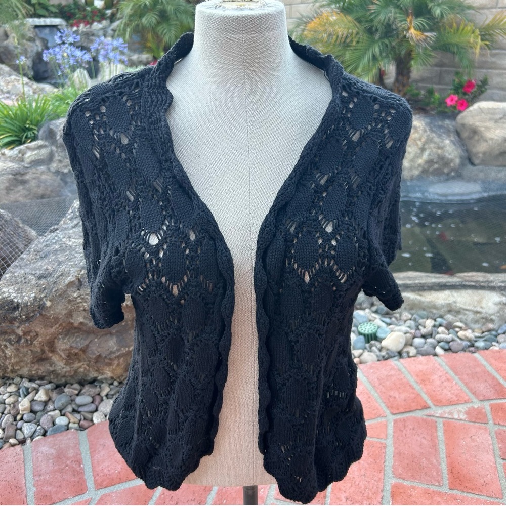NWOT style&co Black Lace Knit Women's Sweater